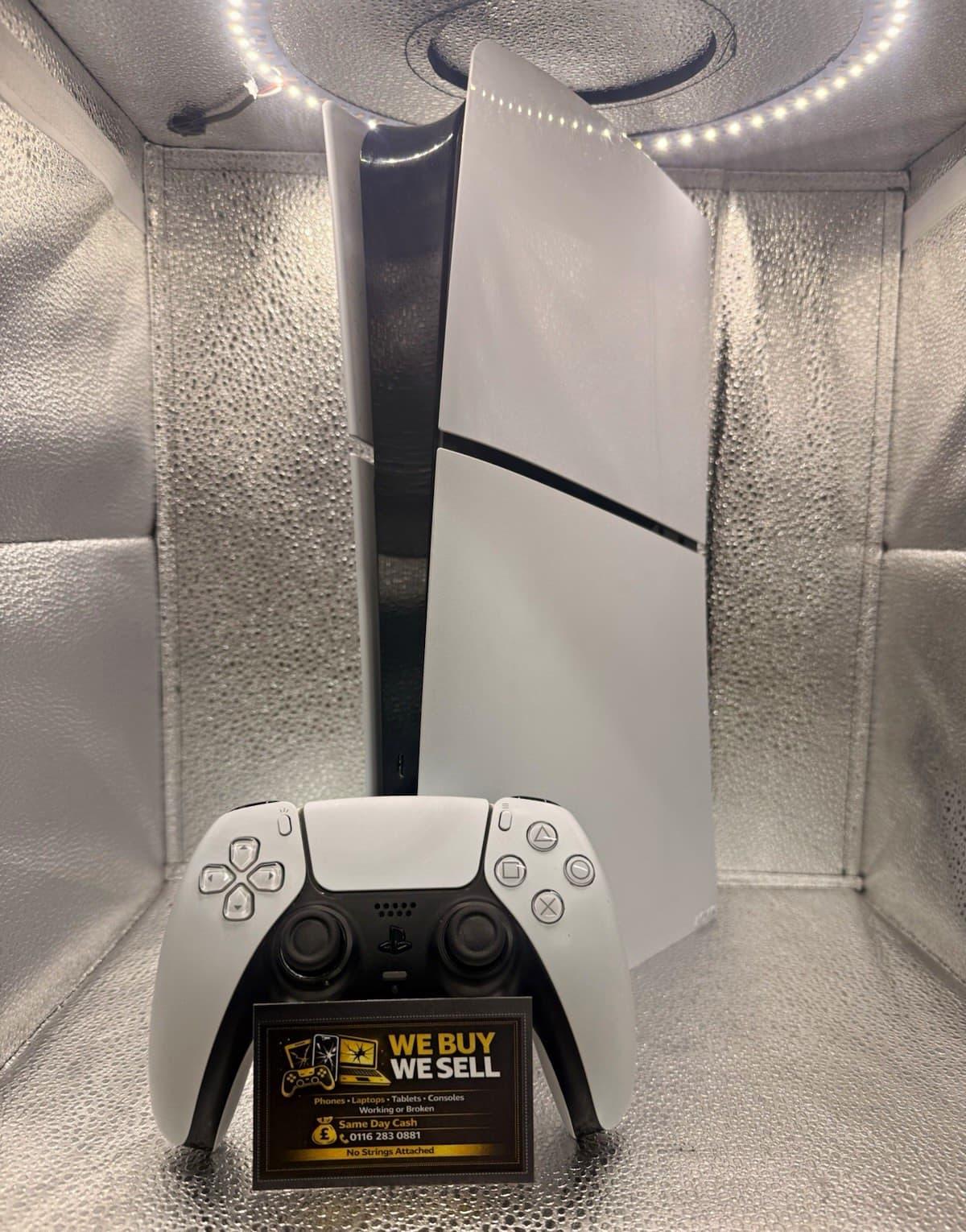 PS5 white slim digital edition with controller and all accessories 825GB tested✅, grade Good