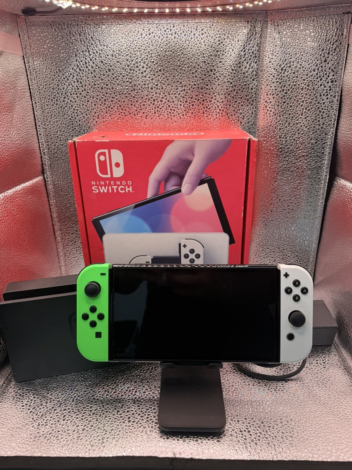 Nintendo Switch OLED Black Boxed with All Accessories Charger Included, grade Good